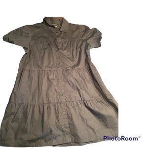 NWT Derek Hart short sleeve black button up dress size large